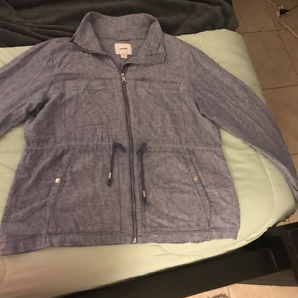Old Navy Linen Chambray Utility Jacket - Picture 1 of 3
